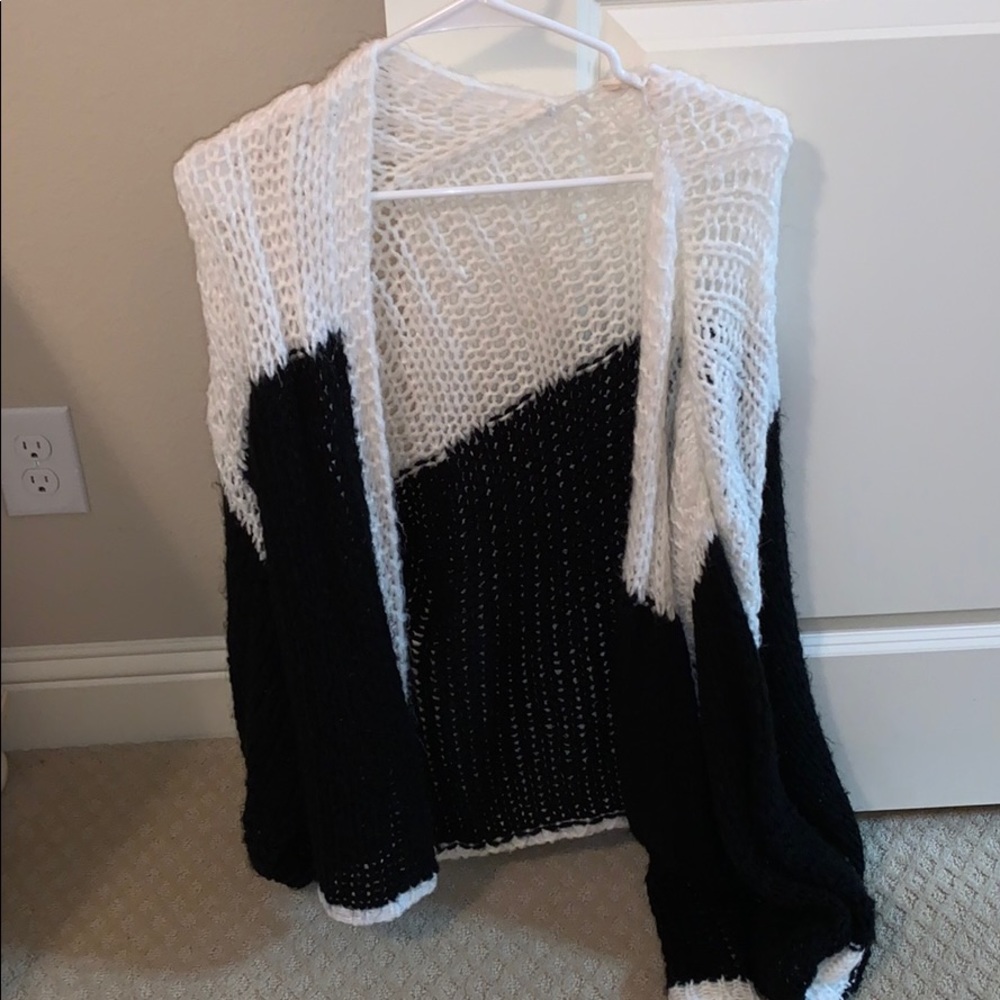 Black and White Chunky Cardigan